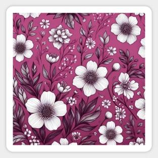 White Flowers Sticker